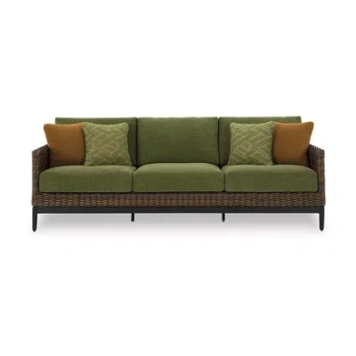 Signature Design By Ashley Hoquiam Outdoor Sofa With Cushion In Brown