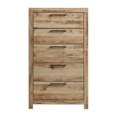 Signature Design By Ashley Hyanna 5-drawer Chest In Tan Brown