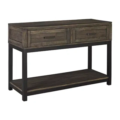 Signature Design By Ashley Johurst Collection 2-drawer Storage Console Table In Brown