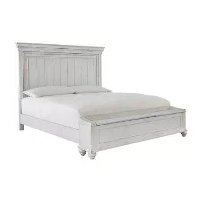 Signature Design By Ashley Kaelyn Storage Bench Panel Bed In White
