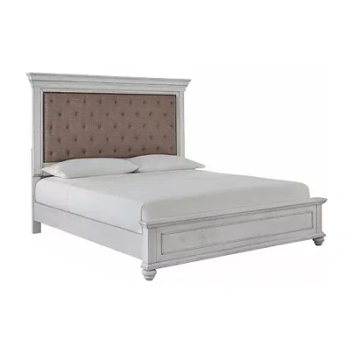 Signature Design By Ashley Kaelyn Upholstered Panel Bed In White