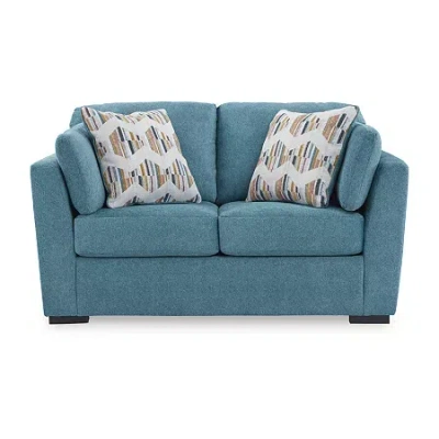 Signature Design By Ashley Keerwick Loveseat In Blue