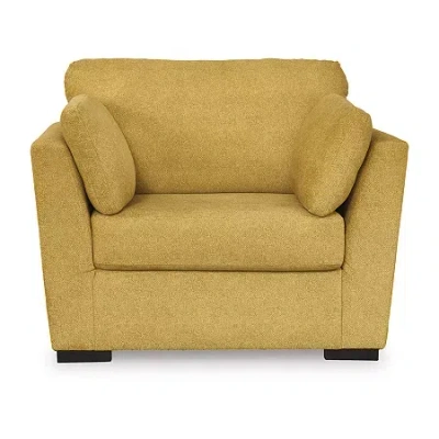Signature Design By Ashley Keerwick Upholstered Oversized Chair In Yellow
