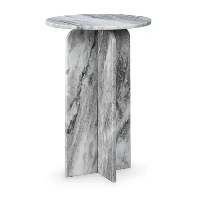 Signature Design By Ashley Keithwell Round End Table In Gray