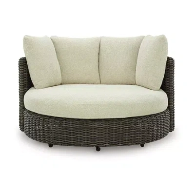 Signature Design By Ashley King 60" Outdoor Swivel Lounge Chair With Cushions In Sand