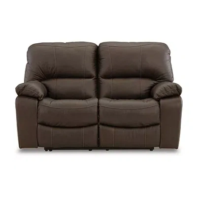 Signature Design By Ashley Leesworth Power Reclining Loveseat In Brown