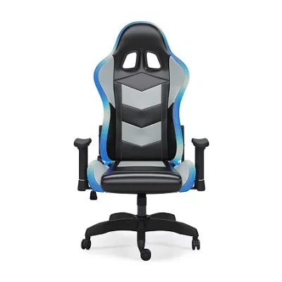 Signature Design By Ashley Lynxtyn Swivel Adjustable Height Gaming Chair With Led Lighting In Black