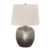 Signature Design By Ashley Magalie Metal Table Lamp In Silver