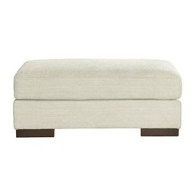 Signature Design By Ashley Maggie Upholstered Ottoman In Sand