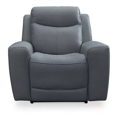 Signature Design By Ashley Mindanao Dual Power Leather Recliner In Gray