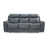 Signature Design By Ashley Mindanao Dual Power Leather Reclining Sofa In Gray
