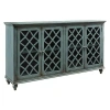 Signature Design By Ashley Mirimyn Storage Accent Cabinet With Four Lattice Doors In Blue