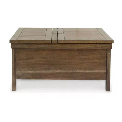 Signature Design By Ashley Moriville Lift-top Coffee Table In Brown