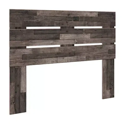 Signature Design By Ashley Neilsville Butcher Block Full Panel Headboard In Gray