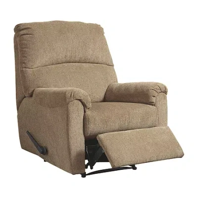 Signature Design By Ashley Nerviano Zero Wall Recliner In Brown