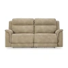 Signature Design By Ashley Next-gen Durapella Dual Power Pad Arm Reclining Sofa In Sand