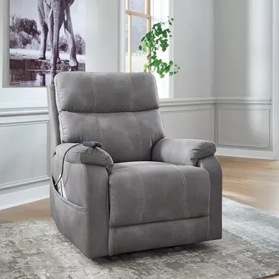 Signature Design By Ashley Next-gen Durapella Lift Pad-arm Recliner In Gray