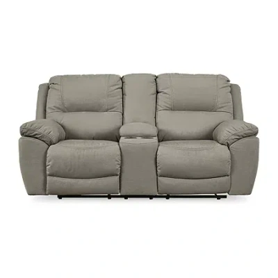 Signature Design By Ashley Next-gen Gaucho Pad-arm Motion Upholstered Reclining Loveseat In Gray