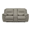 Signature Design By Ashley Next-gen Gaucho Pad-arm Power Recline Motion Upholstered Loveseat In Gray