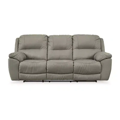Signature Design By Ashley Next-gen Gaucho Pad-arm Reclining Sofa In Gray