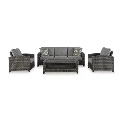 Signature Design By Ashley Oasis Court 4-pc. Outdoor Conversation Set In Gray