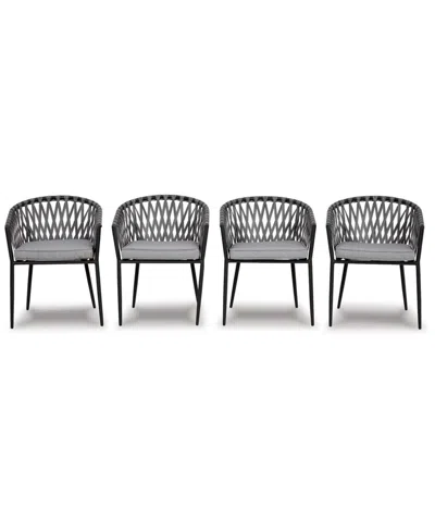 Signature Design By Ashley Palm Bliss Chair, Set Of 4 In Gray
