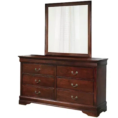 Signature Design By Ashley Ramsay Dresser And Mirror Set In Brown
