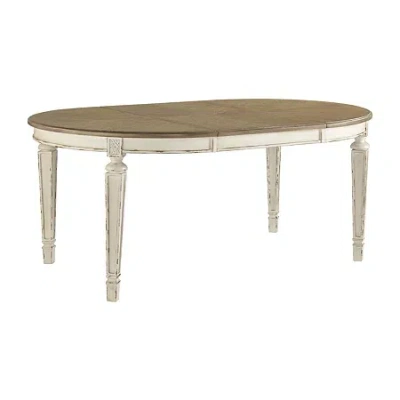 Signature Design By Ashley Realyn Oval Extension Dining Table In Brown