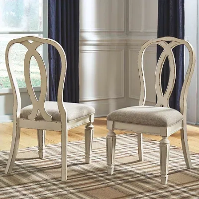 Signature Design By Ashley Realyn Ribbon Back Dining Chair - Set Of 2 In White