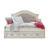 Signature Design By Ashley Realyn Twin Upholstered Daybed With 1 Large Storage Drawer In Chipped White In White