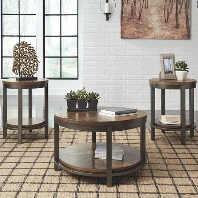 Signature Design By Ashley Roybeck Coffee Table Set In Brown