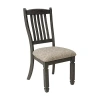 Signature Design By Ashley Set Of 2 Hilton Slatted-back Upholstered Dining Side Chairs In Black