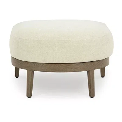 Signature Design By Ashley Severn Outdoor Ottoman With Cushion In Brown