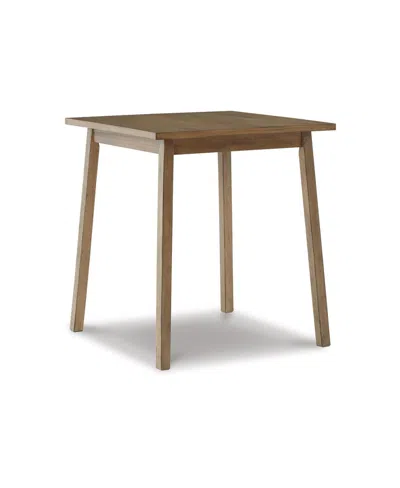 Signature Design By Ashley Shully Square Counter Height Dining Table In Natural