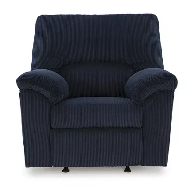 Signature Design By Ashley Simplejoy Manual Rocker Recliner In Blue