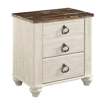 Signature Design By Ashley Smithfield Two Drawer Nightstand In Multi