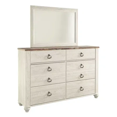 Signature Design By Ashley Smithfield Two Tone Dresser And Mirror In Multi