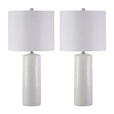 Signature Design By Ashley Steuben 2-pc. Ceramic Table Lamp In White