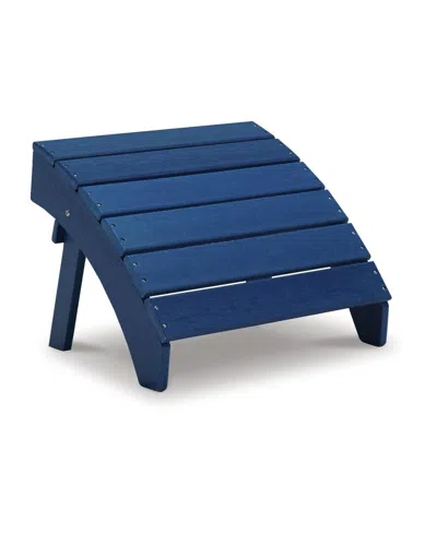 Signature Design By Ashley Sundown Treasure Ottoman In Blue