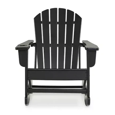 Signature Design By Ashley Sundown Treasure Outdoor Rocking Chair In Black
