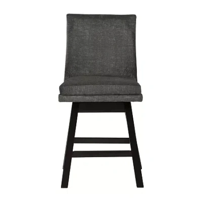Signature Design By Ashley Tallenger 2-pc. Counter Height Upholstered Swivel Bar Stool In Gray