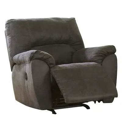 Signature Design By Ashley Tambo Rocker Recliner In Pewter In Gray
