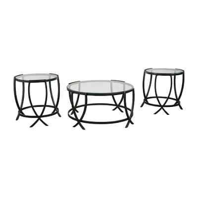 Signature Design By Ashley Tarrin Living Room Collection Coffee Table Set In Black