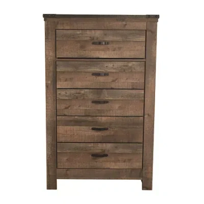 Signature Design By Ashley Trinell 5-drawer Chest In Brown