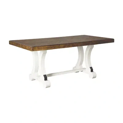 Signature Design By Ashley Valdine Collection Rectangular Wood-top Dining Table In White
