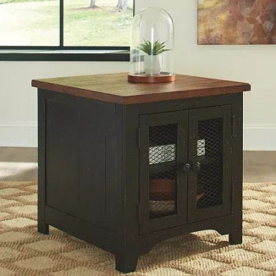 Signature Design By Ashley Valebeck Rectangular End Table In Brown