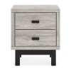 Signature Design By Ashley Vessalli 2-drawer Nightstand In Light Gray In Gray