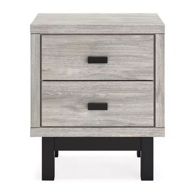 Signature Design By Ashley Vessalli 2-drawer Nightstand In Light Gray