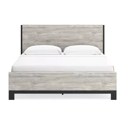 Signature Design By Ashley Vessalli Panel Bed In Light Gray