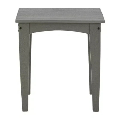 Signature Design By Ashley Visola Collection Weather Resistant Patio Side Table In Gray